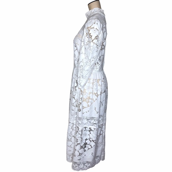 Handmade Sheer White Lace Vintage Style Dress - Picture 2 of 9